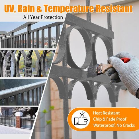 طلاء محول الصدأ باللون الرمادي 35 أونصة - طلاء 2 في 1 مقاوم للصدأ ومعدن أساسي، طلاء مضاد للصدأ، طلاء لمنع الصدأ، معالجة صدأ السيارة، مانع صدأ معدني، مزيل صدأ للسيارات والأدوات in Kuwait