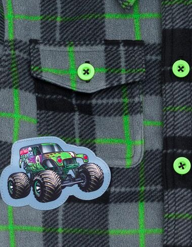 Monster Jam Truck Plaid Flannel Shacket Toddler to Little Kid Grave Digger in Saudi Arabia