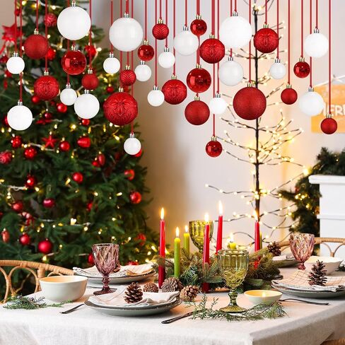 36 Pcs Christmas Hanging Balls Ornaments for Ceiling, Shatterproof Christmas Balls, Hanging Ceiling Xmas Ball for Xmas Tree Holiday Party Indoor Decorations(Red, Green, Gold) in Kuwait