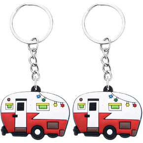 مجموعة سلسلة مفاتيح التخييم هدايا للرجال والنساء Happy RV Camper Keyring ملحقات التخييم لحقيبة المفاتيح الساحرة RV Campers التخييم مقطورة الأصدقاء الأزواج هدايا عيد الميلاد للزوجين سلاسل مفاتيح RV in Kuwait