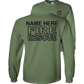 Custom Fire Rescue Long Sleeve Shirt Personalized in Kuwait