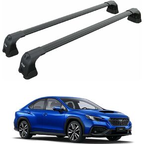 قضبان متقاطعة لحامل السقف لسيارة Subaru WRX&WRX STI Sedan (VA 2015–21، VB 2022–Up) تناسب نقاط التثبيت، سعة 330 رطل، قضبان ألومنيوم مع فتحة T، قابلة للقفل (أسود، WRX Sedan 2nd Gen VB، 2022–Up) in Kuwait