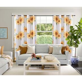 Sunflower Velvet Blackout Grommet Curtain 1 Panel - 54 x 84 in - Luxurious Window Treatment in Saudi Arabia