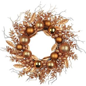 16 in. Unlit Christmas Wreath Blue Door Wreath Handcrafted with Artificial Eucalyptus Berries Ornaments for Farmhouse Holiday Thanksgiving Christmas Decoration in Saudi Arabia