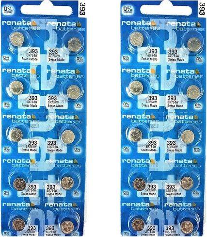 Renata 393 SR754W Batteries - 1.55V Silver Oxide 393 Watch Battery (2 Count) in Kuwait