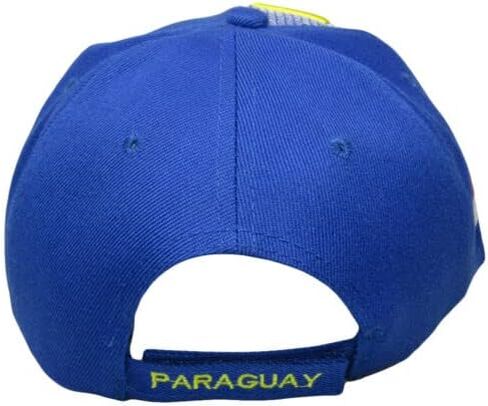 Paraguay Country Yellow White Letters Crest Patch On Side Embroidered Hat Cap in Saudi Arabia