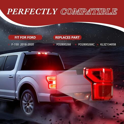 LED Type Left Tail Light With Blind Spot Compatible With Ford F-150 2018-2020 Replacement# FO2800268 FO2800268C KL3Z13405B in Kuwait