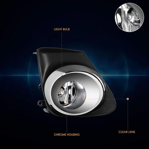 Front Bumper Fog Lights+Bezel+Switch Compatible with 11-13 Toyota Corolla,Amber Lens in Saudi Arabia