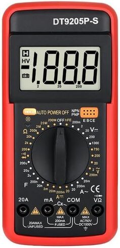 DT9205A+ Digital Multimeter, 1000V True RMS Auto-Ranging Voltmeter, Professional Electrician Tools with Temperature/Diode/Continuity Test, Anti-Burn & Full Protection for Home/Car/Industrial Use in Saudi Arabia