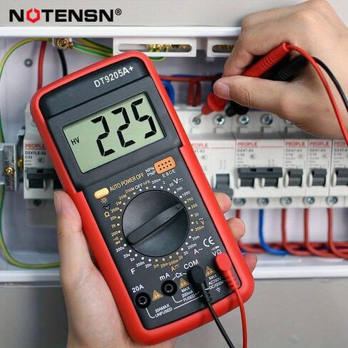 DT9205A+ Digital Multimeter, 1000V True RMS Auto-Ranging Voltmeter, Professional Electrician Tools with Temperature/Diode/Continuity Test, Anti-Burn & Full Protection for Home/Car/Industrial Use in Saudi Arabia
