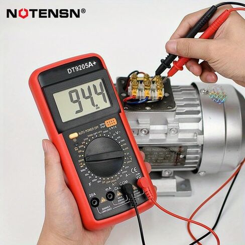 DT9205A+ Digital Multimeter, 1000V True RMS Auto-Ranging Voltmeter, Professional Electrician Tools with Temperature/Diode/Continuity Test, Anti-Burn & Full Protection for Home/Car/Industrial Use in Saudi Arabia