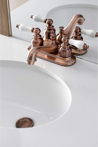 Kingston Brass KB601PL Restoration 4-Inch Centerset Lavatory Faucet with Porcelain Lever Handle, Polished Chrome in Saudi Arabia