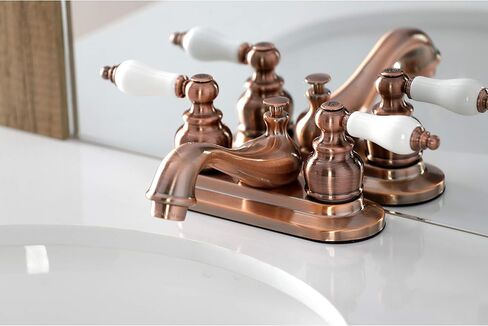 Kingston Brass KB601PL Restoration 4-Inch Centerset Lavatory Faucet with Porcelain Lever Handle, Polished Chrome in Saudi Arabia