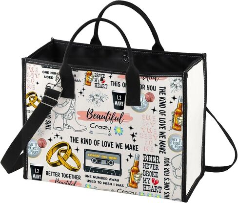 BWWKTOP Country Singer Canvas Tote Bag Music Album Gifts Country Music Shoulder Bag For Singer Fans (Combs Bg) in Saudi Arabia