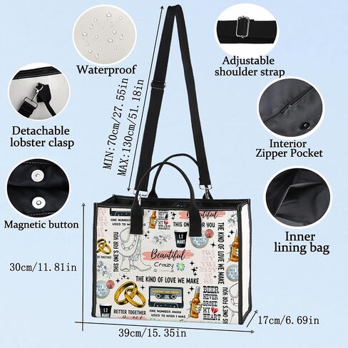 BWWKTOP Country Singer Canvas Tote Bag Music Album Gifts Country Music Shoulder Bag For Singer Fans (Combs Bg) in Saudi Arabia