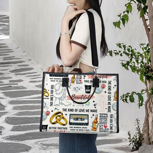 BWWKTOP Country Singer Canvas Tote Bag Music Album Gifts Country Music Shoulder Bag For Singer Fans (Combs Bg) in Saudi Arabia