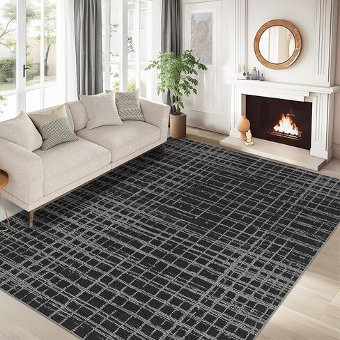 Washable 2x6 Runner Rug Modern Striped Runner Rug Stain Resistant Indoor Carpet with Non-Slip Backing Non Shedding Soft Folding Low Pile Floor Cover for Kitchen Hallway Laundry,Brown in Saudi Arabia