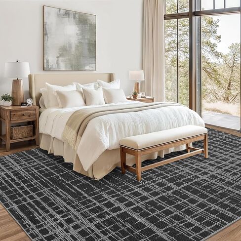 Washable 2x6 Runner Rug Modern Striped Runner Rug Stain Resistant Indoor Carpet with Non-Slip Backing Non Shedding Soft Folding Low Pile Floor Cover for Kitchen Hallway Laundry,Brown in Saudi Arabia