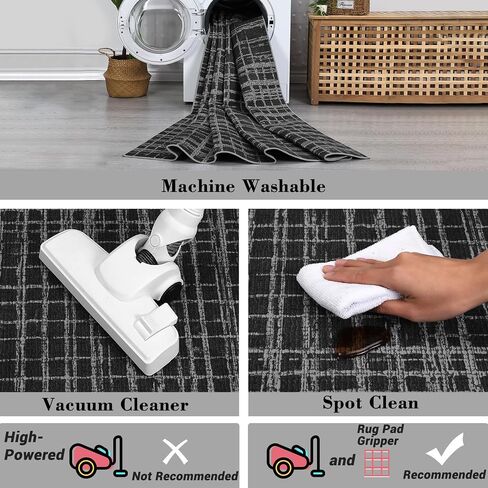 Washable 2x6 Runner Rug Modern Striped Runner Rug Stain Resistant Indoor Carpet with Non-Slip Backing Non Shedding Soft Folding Low Pile Floor Cover for Kitchen Hallway Laundry,Brown in Saudi Arabia