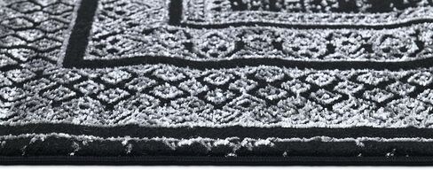 8x10 Decorative Area Rug – Light Gray with Gold & Silver Detail, Bordered Indoor Carpet, Non-Slip, Stain Resistant, Soft Medium Pile for Living Room, Bedroom, Home Décor in Saudi Arabia