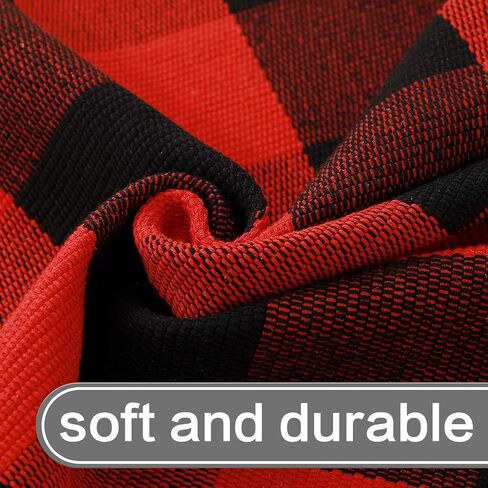 MUBIN Cotton Black and Red Plaid Rug, 3'x5' Outdoor Front Door Decor Mat, Hand-Woven Reversible Foldable Rug for Layered Door Mats Washable Carpet for Front Porch, Entryway, Farmhouse in Saudi Arabia