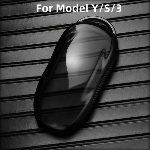 قطعتان من غطاء سلسلة المفاتيح Tesla Key Fob، شفاف أسود ناعم من مادة TPU المقاومة للسقوط والخدش متوافق مع طراز Tesla 3 / Y/ S /X (أسود شفاف وشفاف، موديل 3/Y/S) in Kuwait