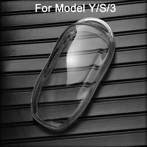 قطعتان من غطاء سلسلة المفاتيح Tesla Key Fob، شفاف أسود ناعم من مادة TPU المقاومة للسقوط والخدش متوافق مع طراز Tesla 3 / Y/ S /X (أسود شفاف وشفاف، موديل 3/Y/S) in Kuwait