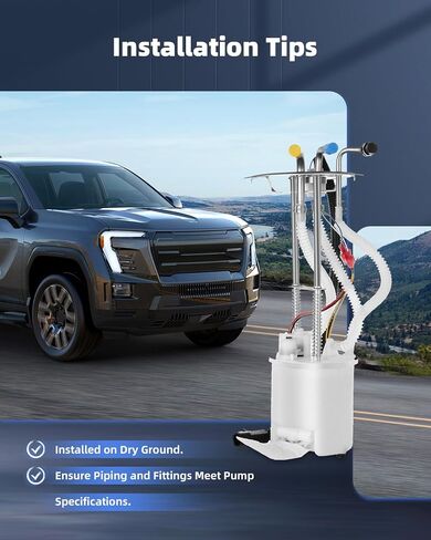Fuel Pump Assembly w/Sending Unit Replacement for Ford E-150 E-250 E-350 Econoline 1992 1993 1994 1995 1996 L6-4.9L V8-5.0L 5.8L 7.5L OEM E2220M in Saudi Arabia