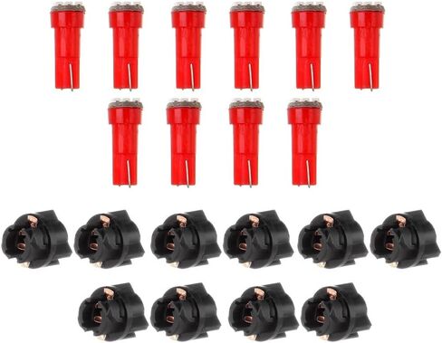 cciyu 10x Twist Socket T5 73 74 led 3-3014SMD Instrument Cluster Dash Light Bulbs Red T5 17 18 37 70 206 207 286 306 2721 Replacement fit for 2005-2011 For Toyota Matrix Camry Avalon etc in Saudi Arabia