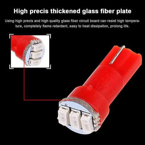 cciyu 10x Twist Socket T5 73 74 led 3-3014SMD Instrument Cluster Dash Light Bulbs Red T5 17 18 37 70 206 207 286 306 2721 Replacement fit for 2005-2011 For Toyota Matrix Camry Avalon etc in Saudi Arabia