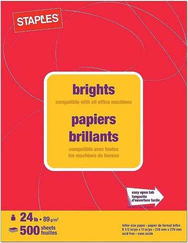 Staples 733081 Brights 24 Lb. Colored Paper Red 500/Ream in Kuwait