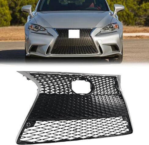 KARPAL Front Bumper Grille Compatible with 2014-2016 Lexus F-Sport IS200t IS250 IS350, Upper & Lower Grill Replace LX1200152 LX1036115 Gloss Black in Saudi Arabia