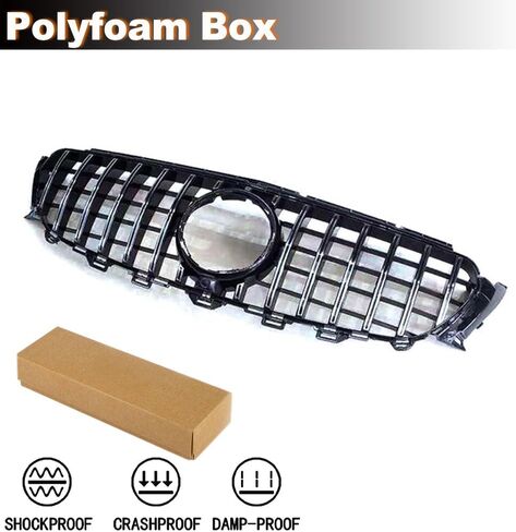 MCARCAR KIT شبكة أمامية مصبغة لمرسيدس بنز W213 E250 E350 E400 2017-2020 شبكة أمامية مع فتحة كاميرا (فضي) in Saudi Arabia