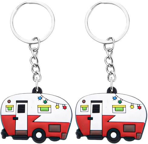 مجموعة سلسلة مفاتيح التخييم هدايا للرجال والنساء Happy RV Camper Keyring ملحقات التخييم لحقيبة المفاتيح الساحرة RV Campers التخييم مقطورة الأصدقاء الأزواج هدايا عيد الميلاد للزوجين سلاسل مفاتيح RV in Kuwait