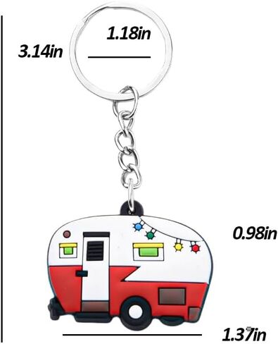 مجموعة سلسلة مفاتيح التخييم هدايا للرجال والنساء Happy RV Camper Keyring ملحقات التخييم لحقيبة المفاتيح الساحرة RV Campers التخييم مقطورة الأصدقاء الأزواج هدايا عيد الميلاد للزوجين سلاسل مفاتيح RV in Kuwait