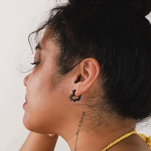 Hip-Hop Hoop Spike Heart Earrings for Women Men Gothic Punk Rock Earrings Y2k Emo Christmas Halloween Jewelry Gifts in Saudi Arabia