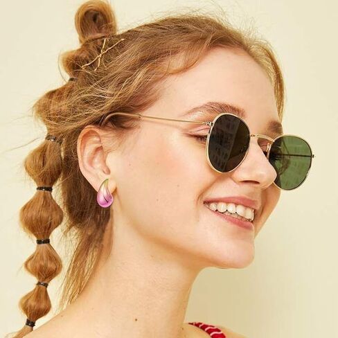 14K Gold Plated Teardrop Chunky Hoop Earrings for Women Waterdrop Gold Earrings Lightweight Teardrop Gold Big Earrings Geometric High Polished Statement Hoop Earrings Fashion Jewelry Gift in Saudi Arabia