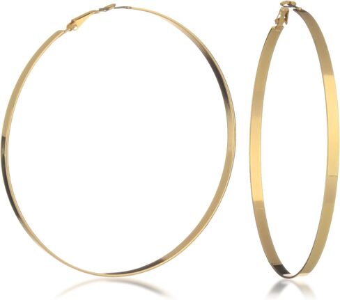 GUESS Goldtone Extra Large Steel Smooth Hoop Earrings in Saudi Arabia