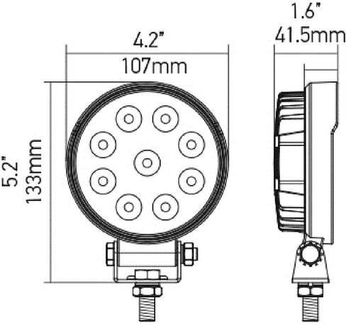 HELLA 357101002 ValueFit 5 Round 1.0 LED مصباح عمل قريب المدى، أسود in Saudi Arabia