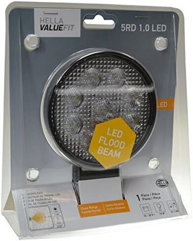 HELLA 357101002 ValueFit 5 Round 1.0 LED مصباح عمل قريب المدى، أسود in Saudi Arabia
