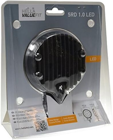 HELLA 357101002 ValueFit 5 Round 1.0 LED مصباح عمل قريب المدى، أسود in Saudi Arabia