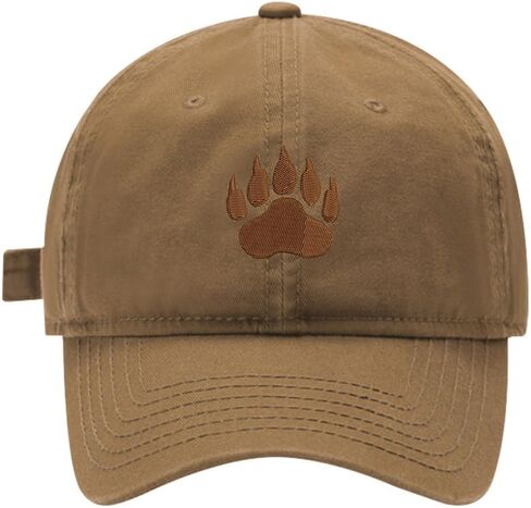 Mens Baseball Caps Bear Paw Embroidered Washed Cotton Adjustable Dad Hat in Kuwait
