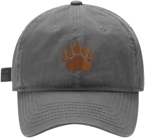 Mens Baseball Caps Bear Paw Embroidered Washed Cotton Adjustable Dad Hat in Kuwait
