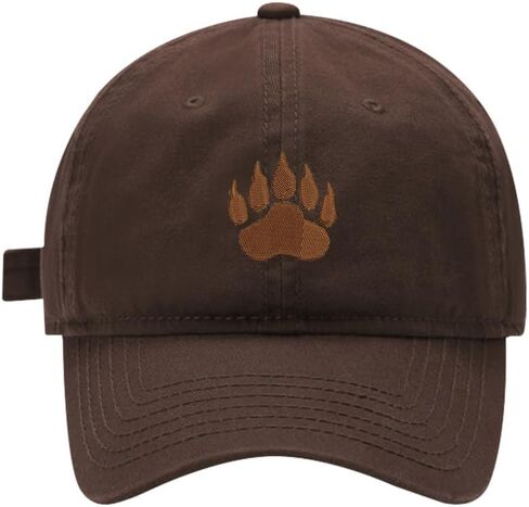 Mens Baseball Caps Bear Paw Embroidered Washed Cotton Adjustable Dad Hat in Kuwait