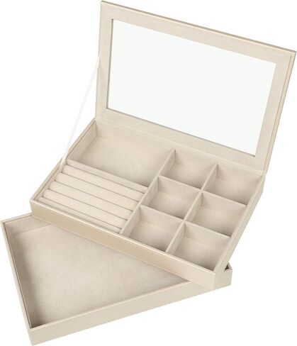 Hives & Honey Jaclyn Stackable Jewelry Tray Jewelry Organizer, White in Saudi Arabia