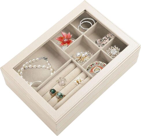 Hives & Honey Jaclyn Stackable Jewelry Tray Jewelry Organizer, White in Saudi Arabia
