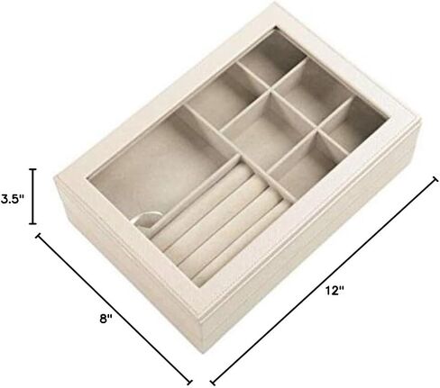 Hives & Honey Jaclyn Stackable Jewelry Tray Jewelry Organizer, White in Saudi Arabia