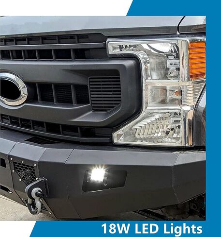 ECOTRIC Front Bumper Compatible with 2017-2022 Ford F250 F350 F450 Super Duty W/LED Light, Winch Plate and D-Rings 3 PCS Bumper Assembly Steel Powder Coated Black - 2 packages in Saudi Arabia