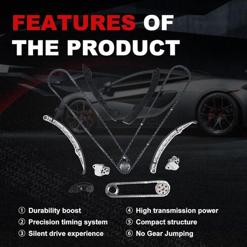طقم سلسلة توقيت المحرك مناسب لسوبارو/سليل FR-S Impreza Wrx XV Crosstrek 2.0L، فورستر 14-15 2.0L 11-15 2.5L مجموعات أجزاء التوقيت لاستبدال السيارات 13143AA110 13142AA103 in Kuwait