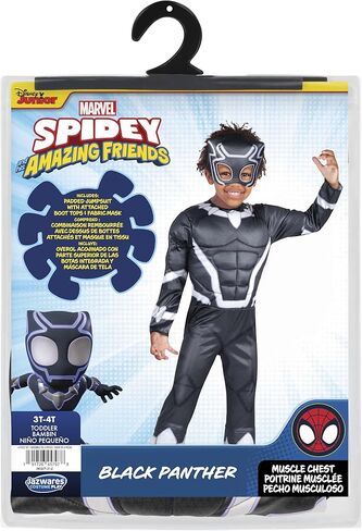 Marvel Spin Official Toddler Deluxe Halloween Costume - Premium Quality Padded Jumpsuit and Fabric Headpiece (3T-4T) in Kuwait